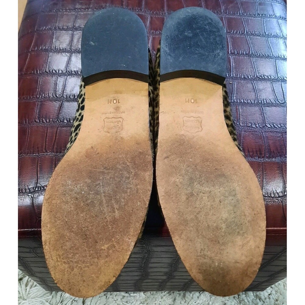 Talbots Leopard Print Calf Hair Loafers Smoking Flats Slip On Shoes Size 10M - Picture 11 of 11